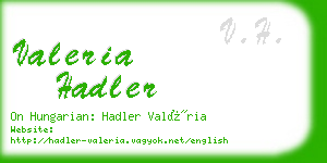 valeria hadler business card